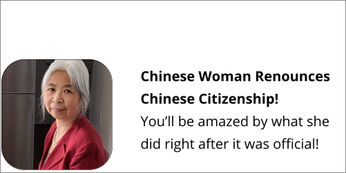 Chinese Woman Renounces Chinese Citizenship!  You’ll be amazed by what she did right after it was official!